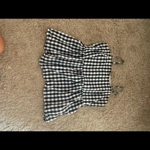 Gingham babydoll style tank top